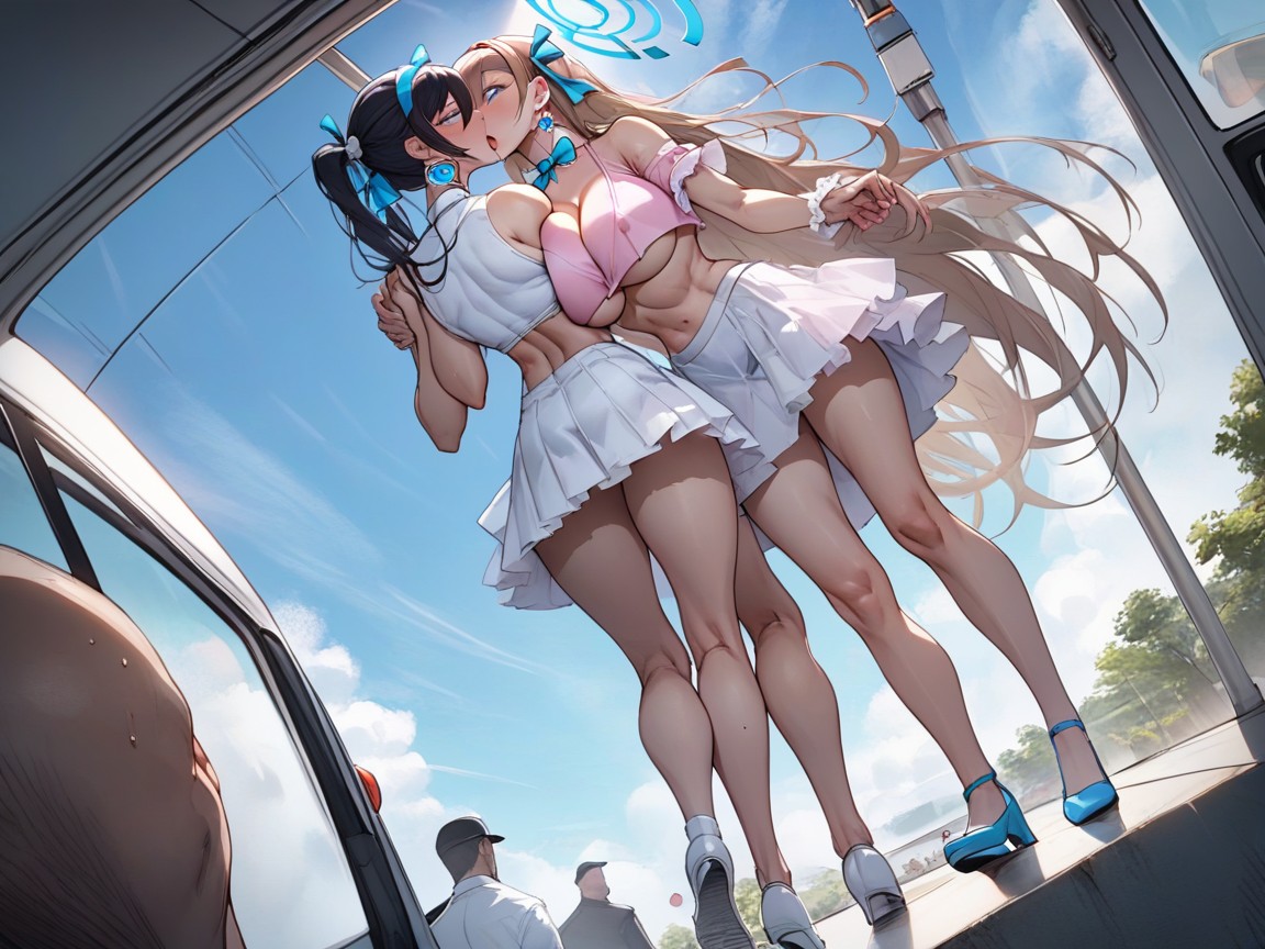 Woman Looking Back, Extreme Eyes Wide Open, Wearing Cure Melody Costume Hentai AI Porn