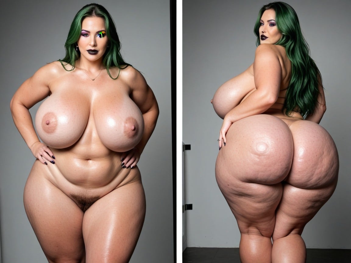 Extremely Large Ass, Exaggerated Deep Ass Crack, Cartoonishly Gigantic Ass BBW AI Porn