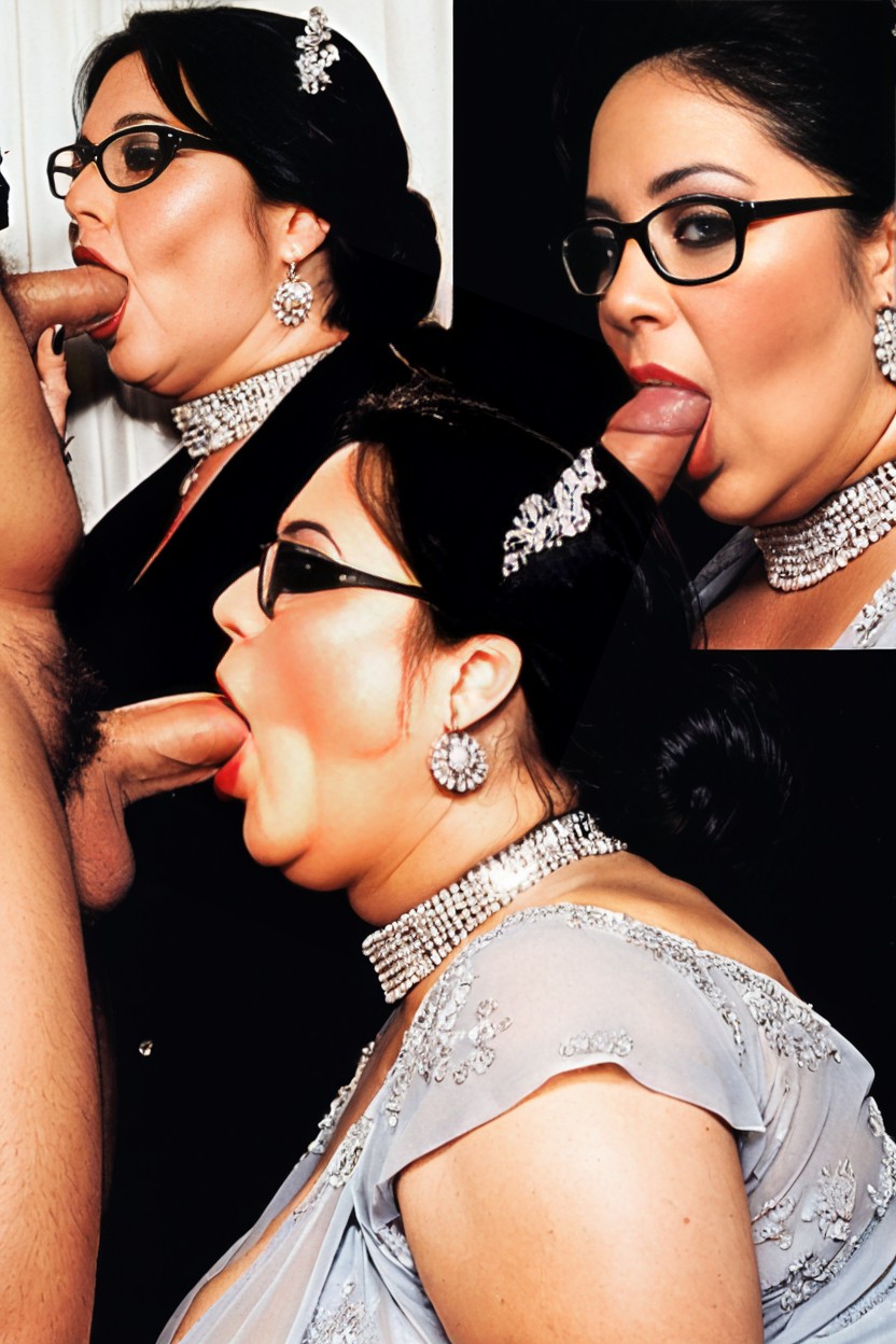 Chubby, Multiple Views, Flashy Shimmery Makeup AI Porn