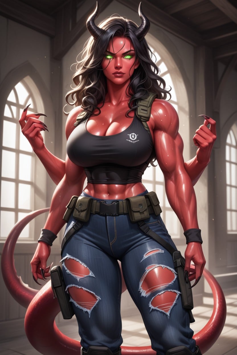 Angry, Oiled Skin, Long Claws Hentai AI Porn