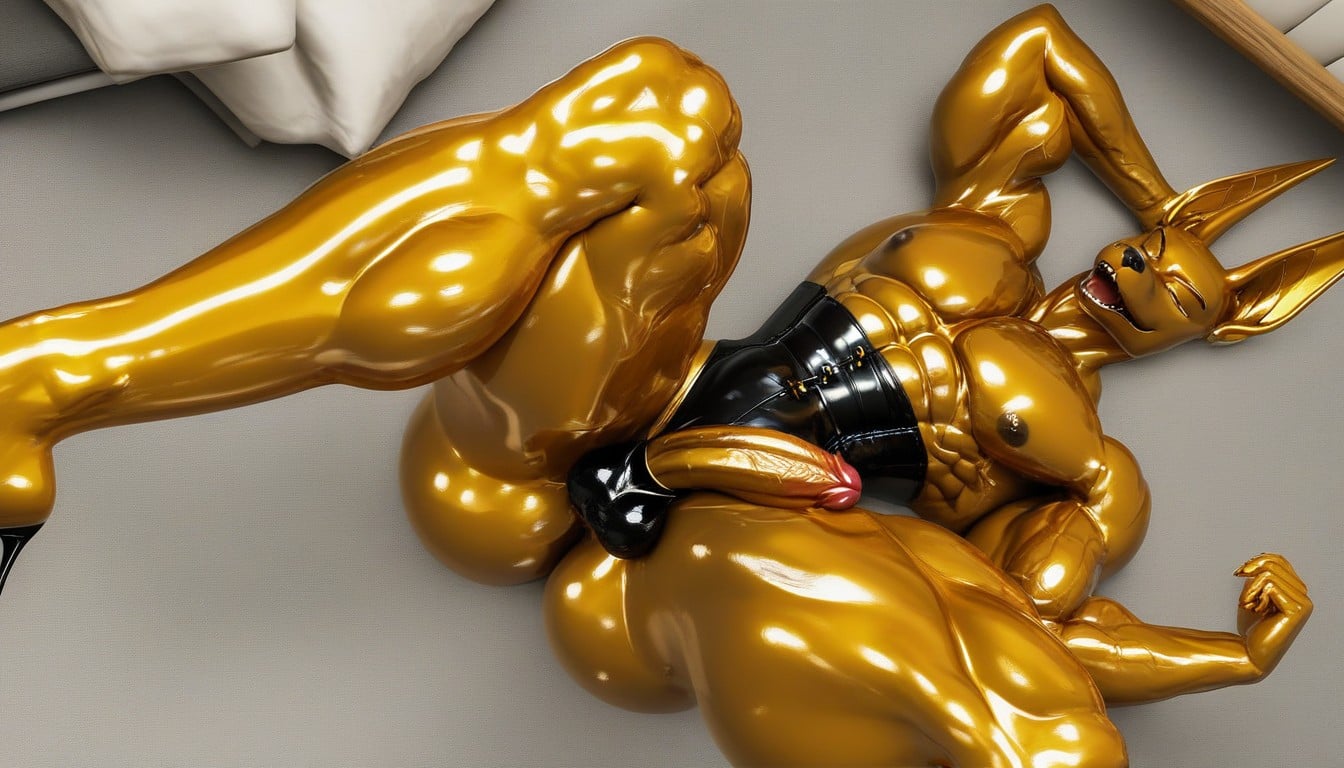 Veiny, Wasp Waist, Silver Furry AI Porn