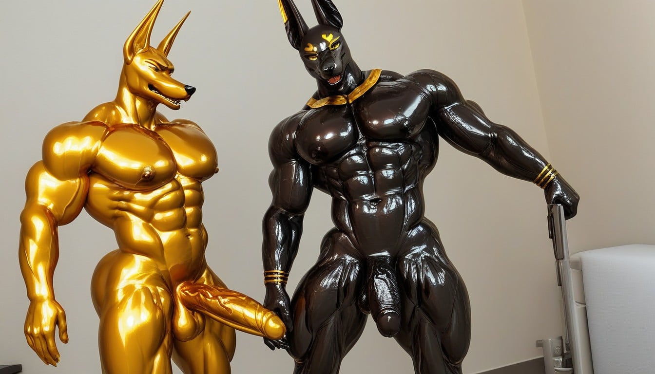 Dog, Wasp Waist, Oiled Skin Furry AI Porn