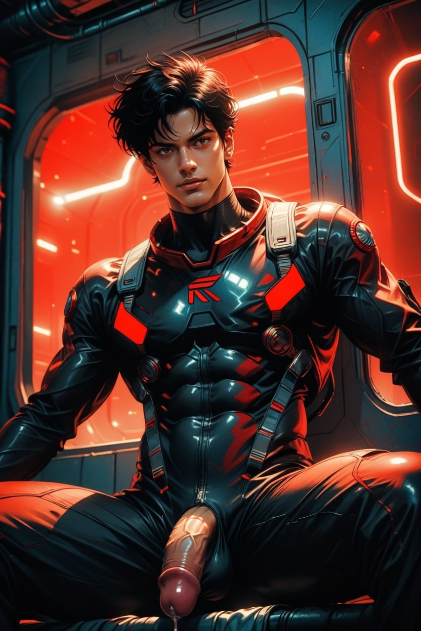 Precum, Cyber Futuristic, Red Porno gay IA