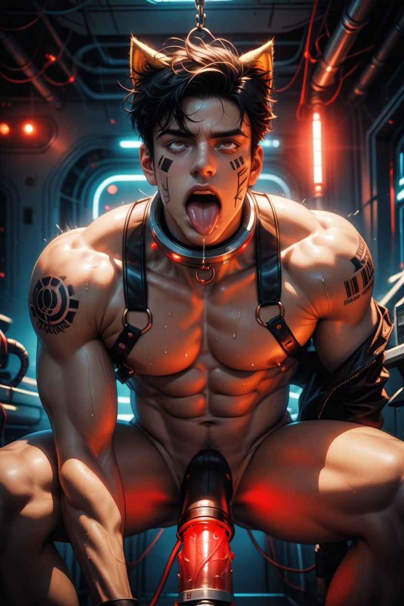 Sweat, Rodar Los Ojos, Muscular Porno gay IA