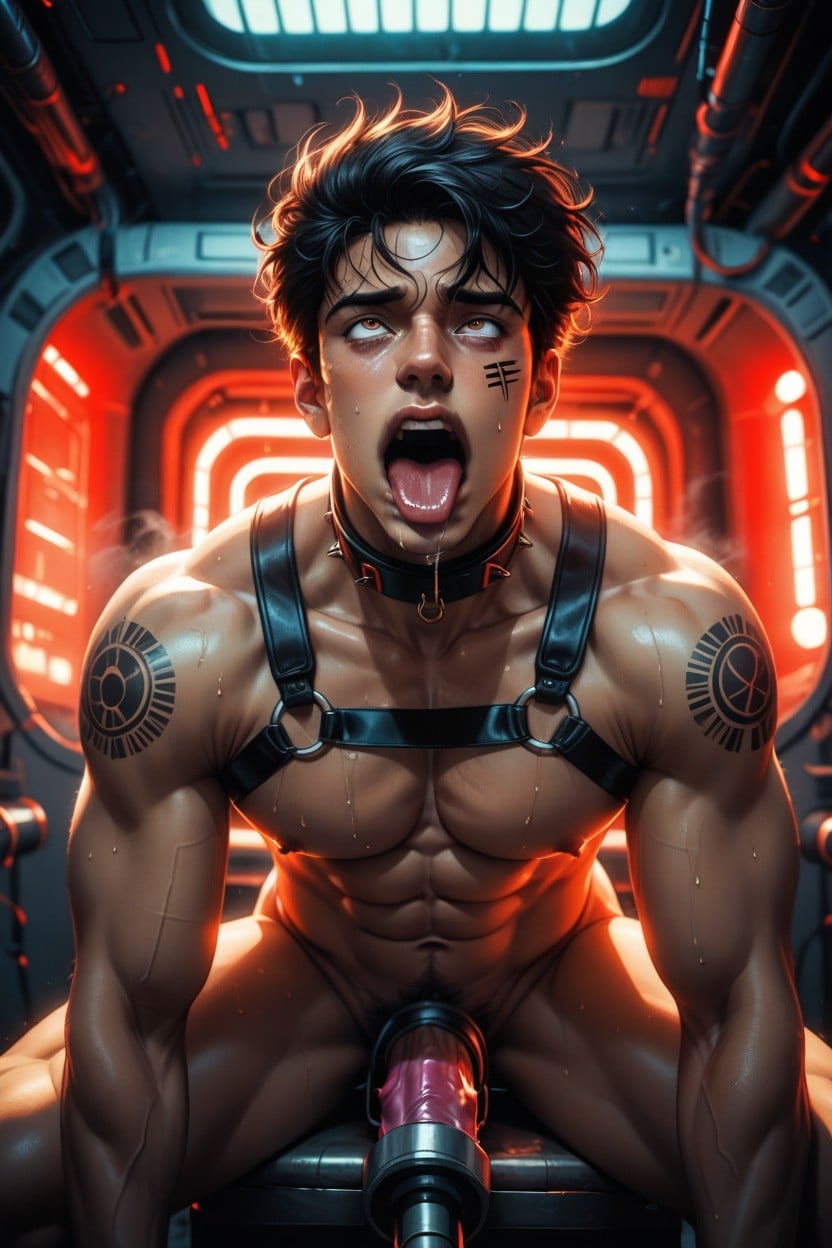 Rolling Eyes, Orgasm, Completely Naked AI Gay Porn