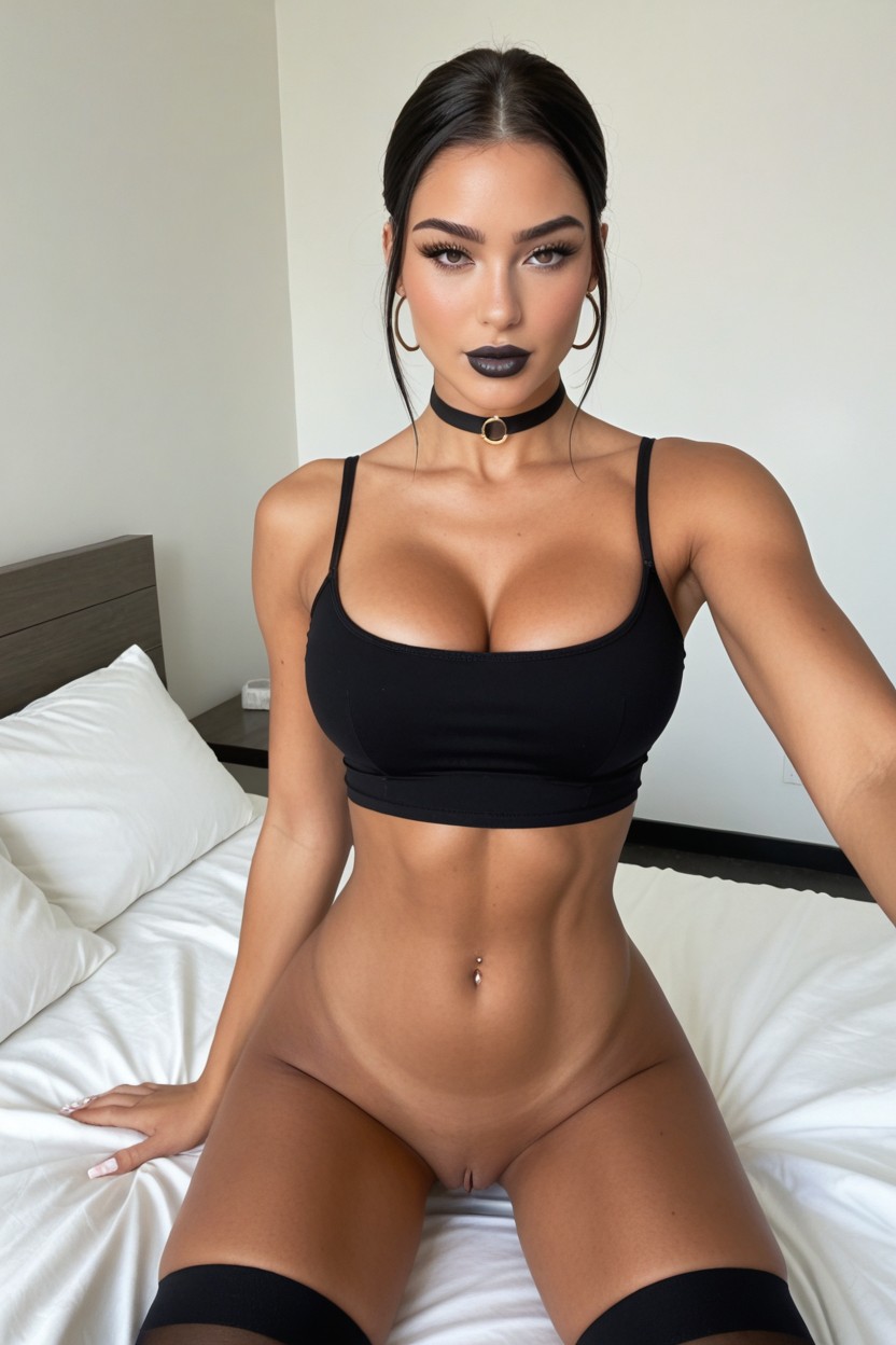 Shaved Pussy, Thick Eyelashes, Beautiful Woman AI Porn