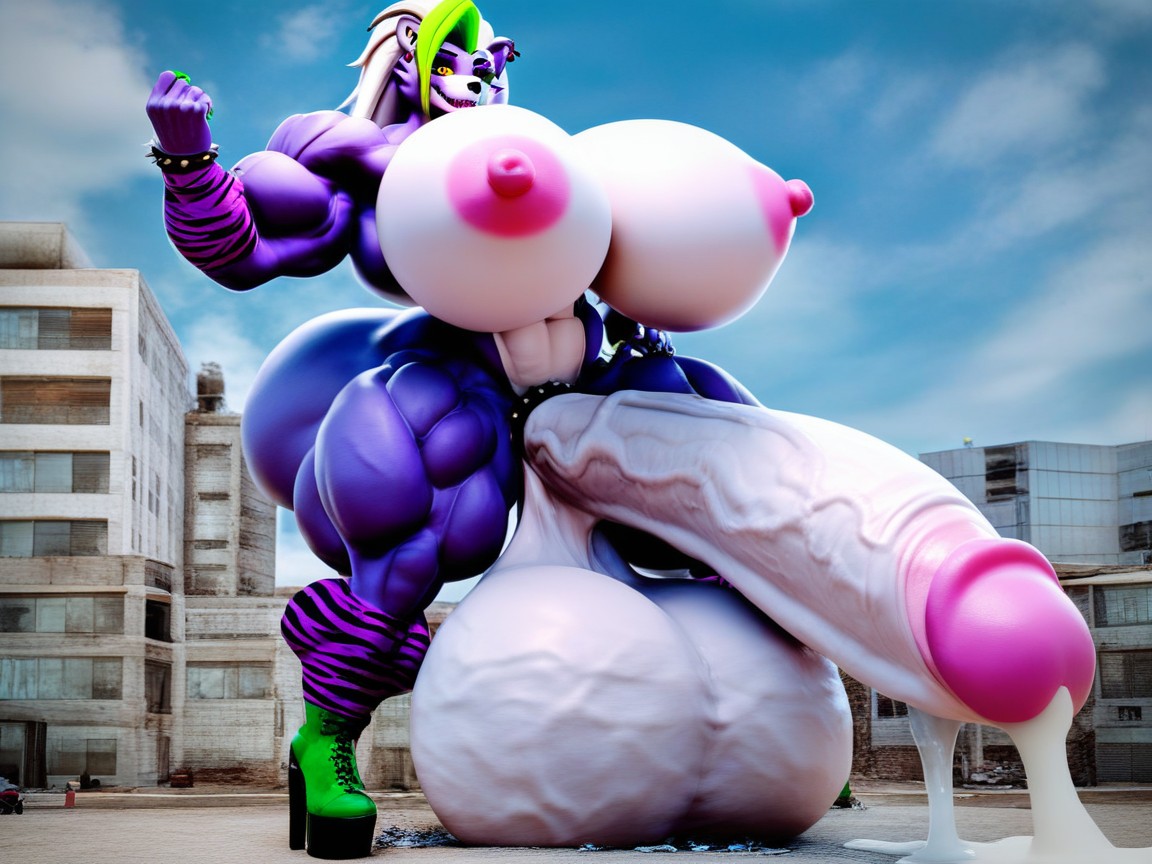 Alpha, Muscle Shoulders, Ultra Muscular Furry AI Porn