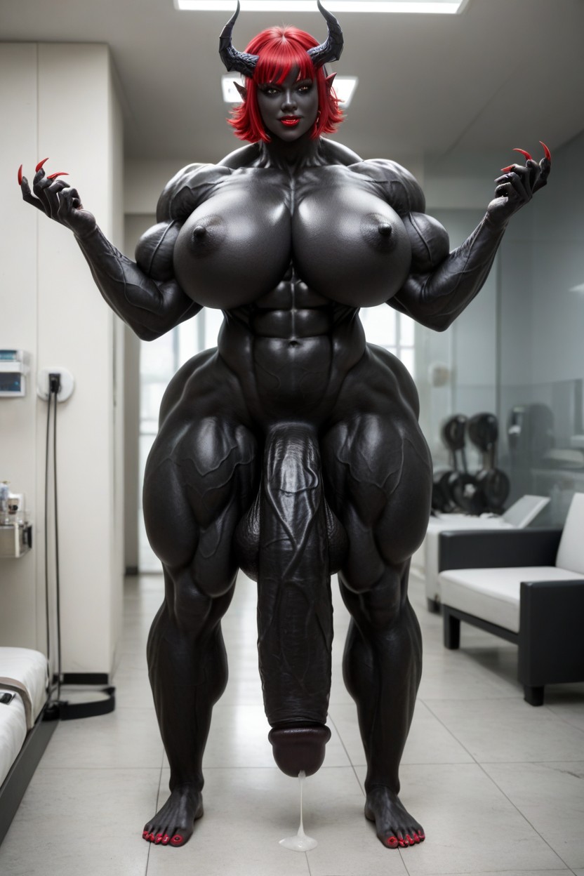 Venom Skin, Extremely Long Black Cock, Wide Hips Porno IA transsexuelle