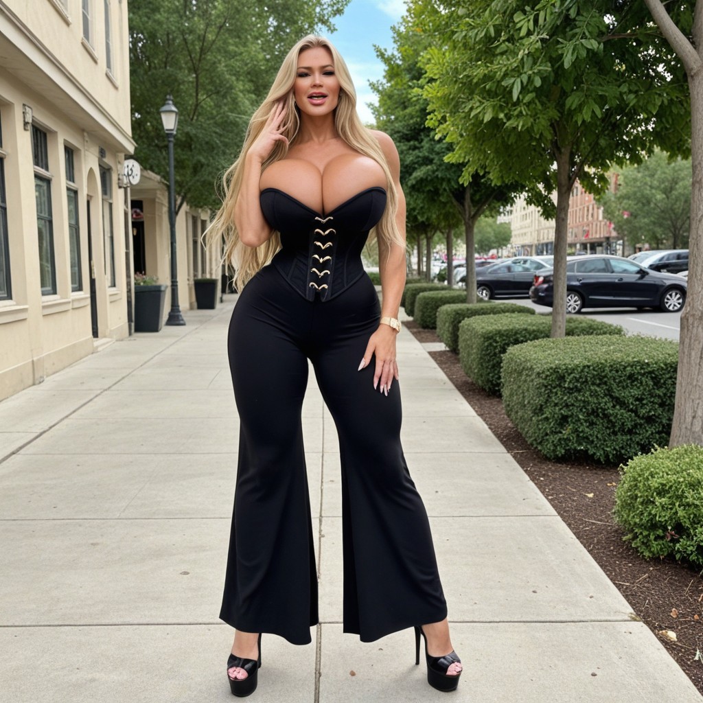 Super Tight Waist, Glam Model, Bimbo AI Porn