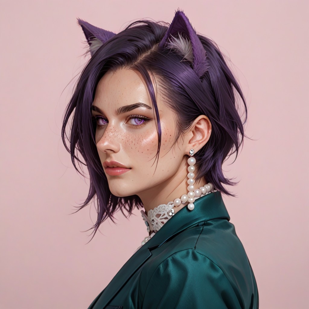 Squatting, Purple Eyes, 25+ Hentai AI Porn
