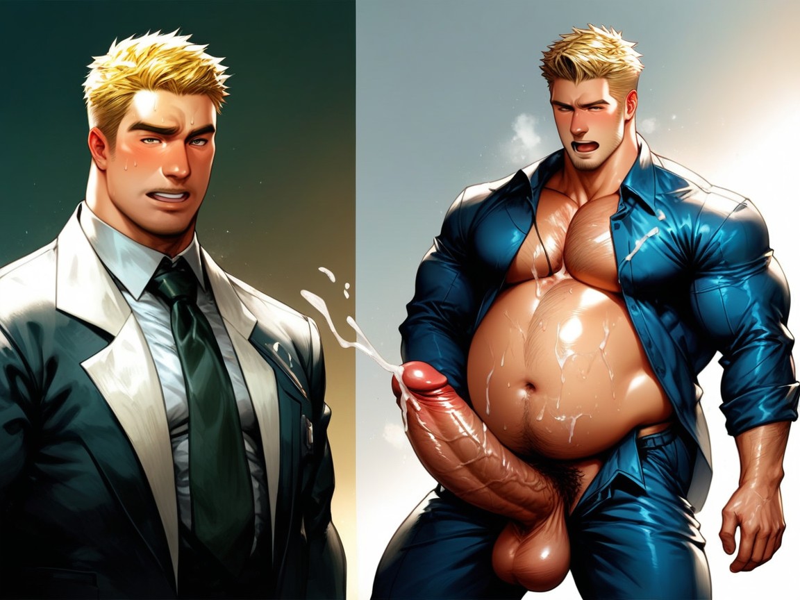 ディルドライド, Uncut Penis, Hyperspermia ゲイAIポルノ