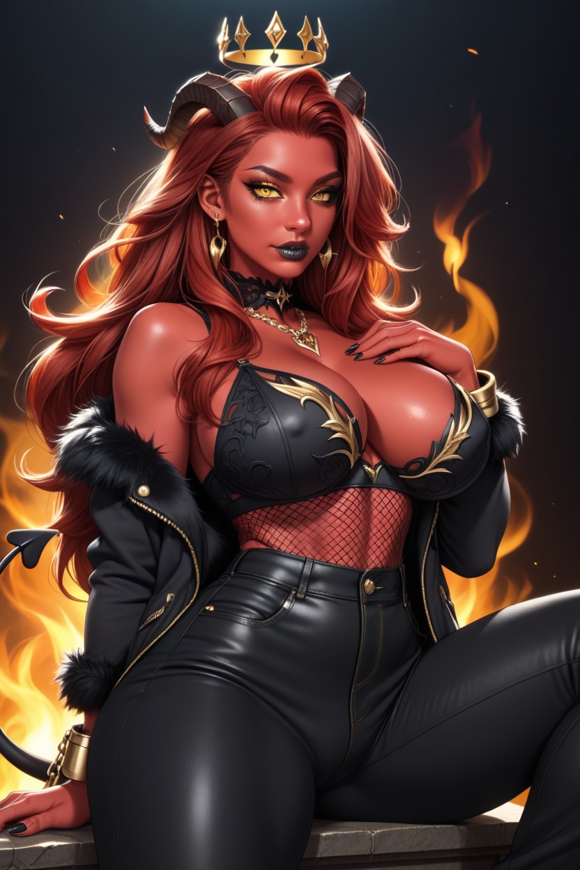 Necklace, Thick Thighs, Succubus Hentai AI Porn