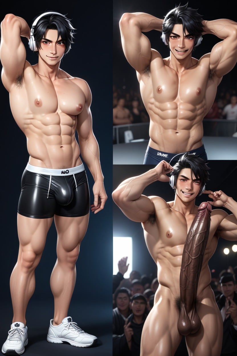 Cumming, Écouteurs, Extremely Tight Briefs Porno IA Gay
