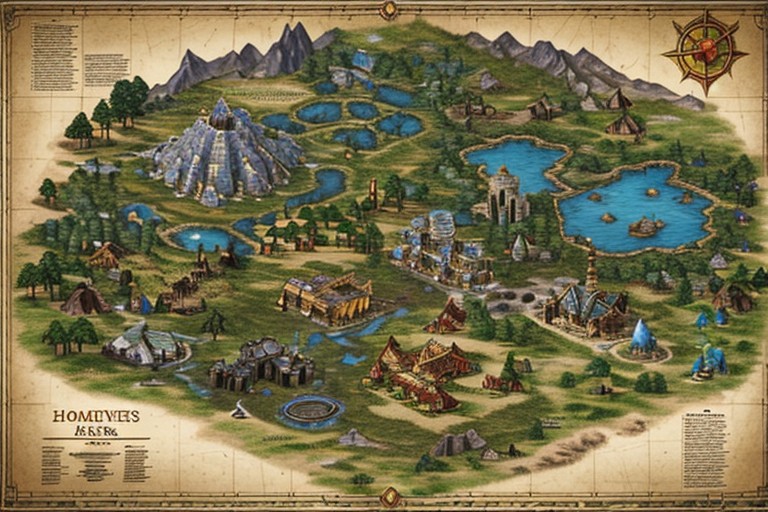 Gems On The Map, Creature Dwellings On The Map, Fragment Of A Huge Map AI Porn