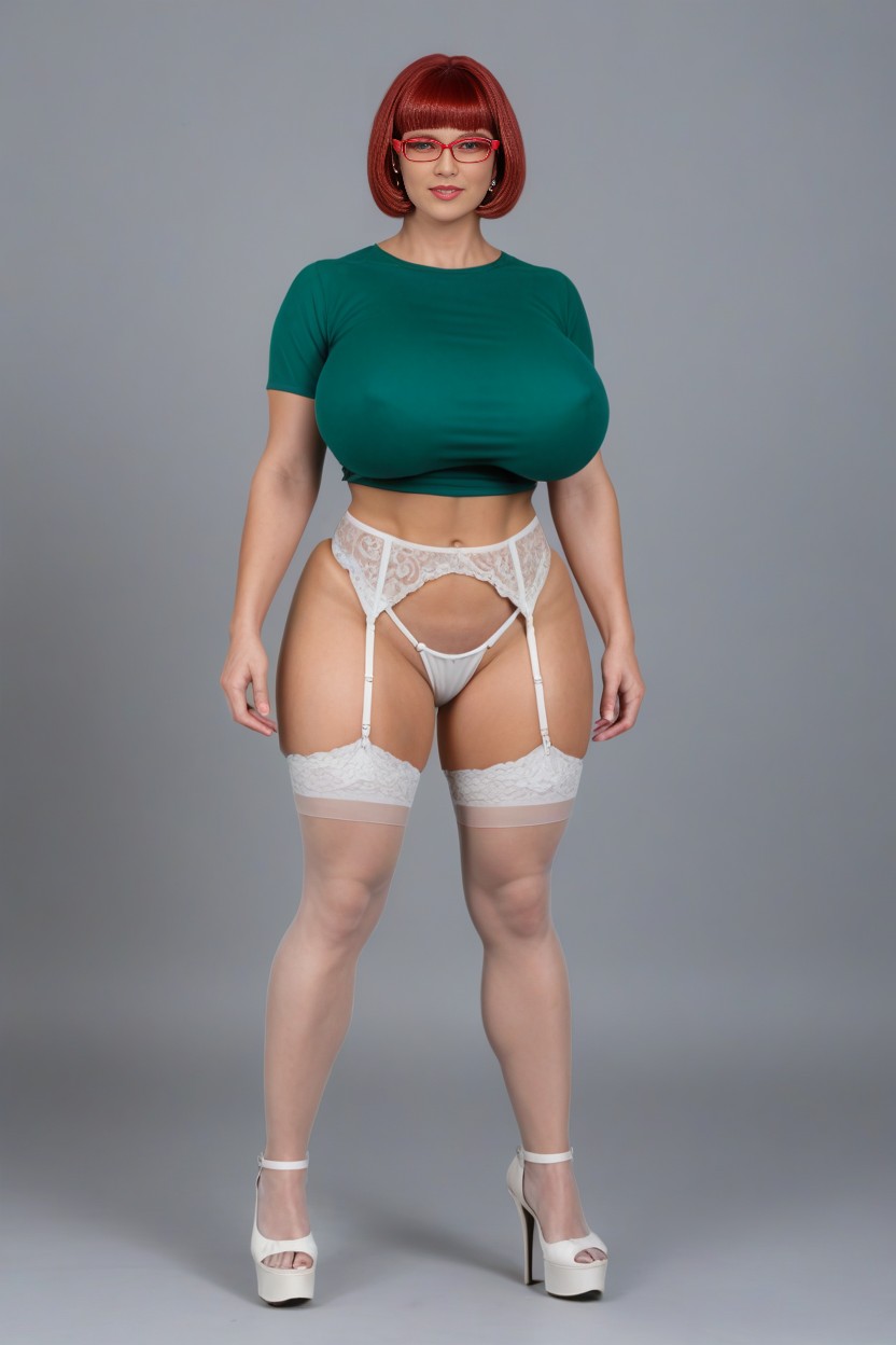 White Stripper Heels, Cathy Canuck, Red Hair AI Porn