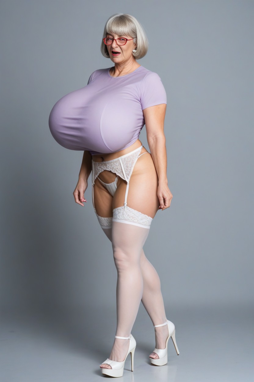 White Stripper Heels, Giant Boobs, Giant Boobs AI Porn