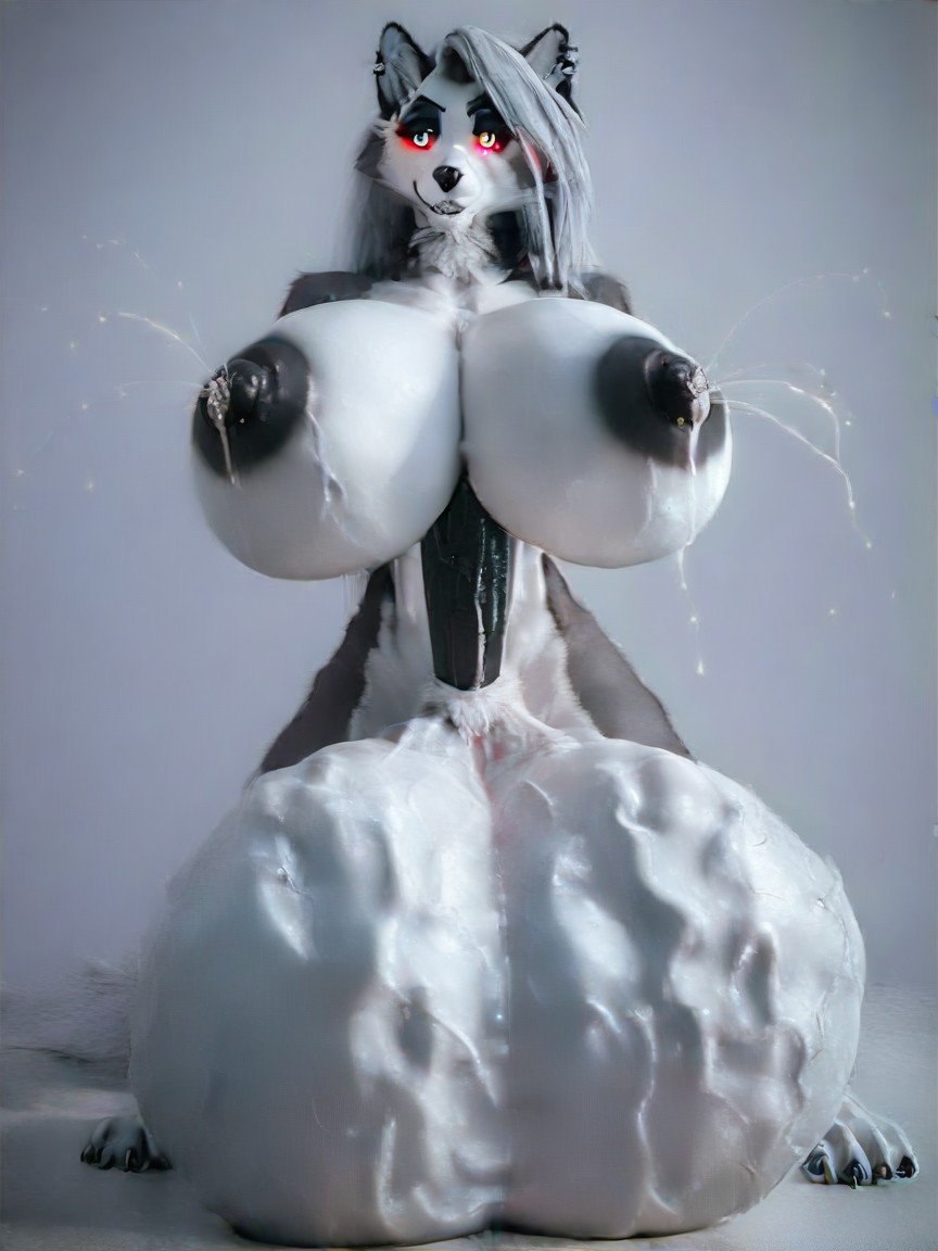 Huge Dark Color Nipples, Loona, Body Covered In Cum AI獸人黃片