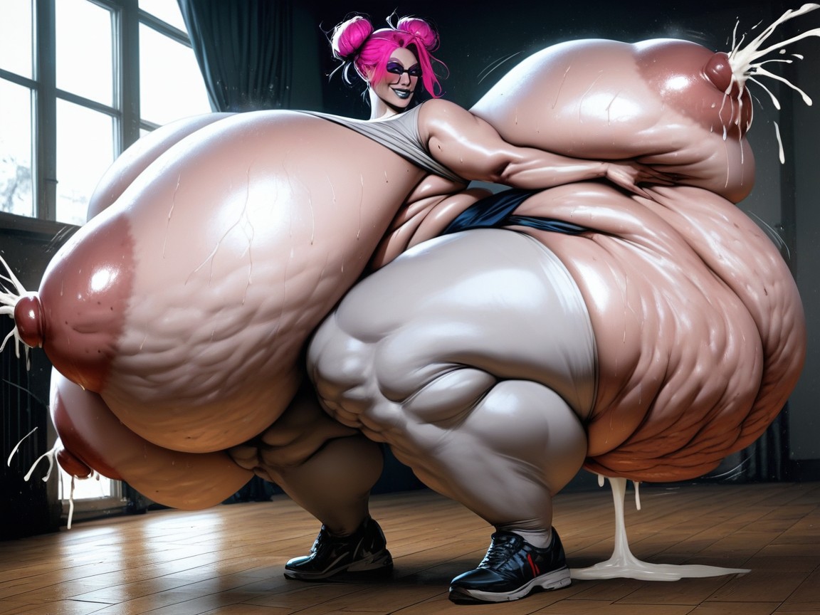 Hyper Breasts Times As Big As They Are, Naked, Gigantic Saggy Breasts AI Porn
