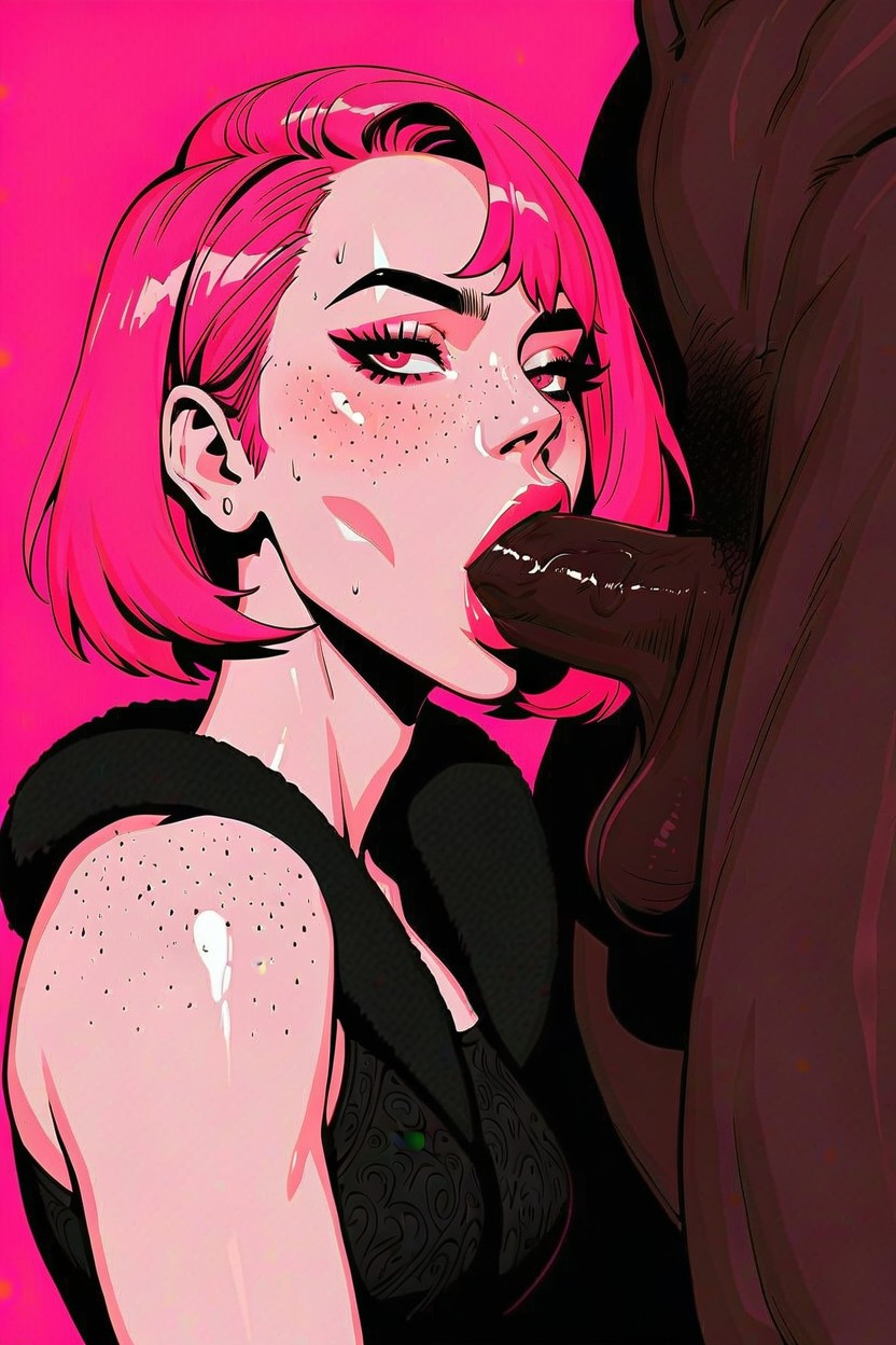 Her Hair Is In Tight Modern Fashionable Braids, Extremely Attractive, She Is Wearing Light Soft Lipstick AI Porn