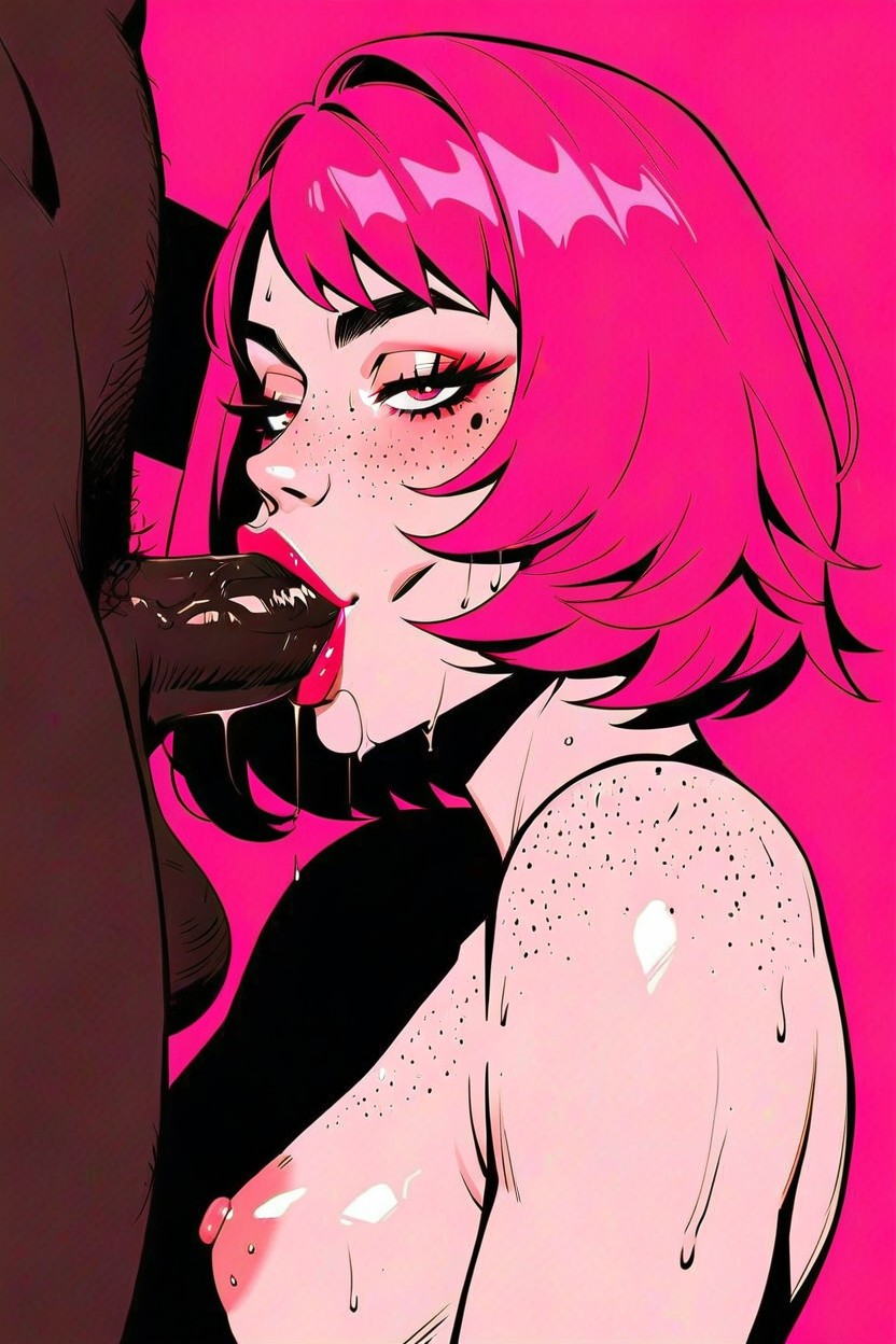 Oiled Skin, Simple Pink Background, Gloria From Pokemon AI Porn