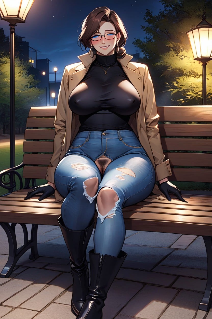 Hip Dips, Jacket, Blue Eyes Hentai AI Porn