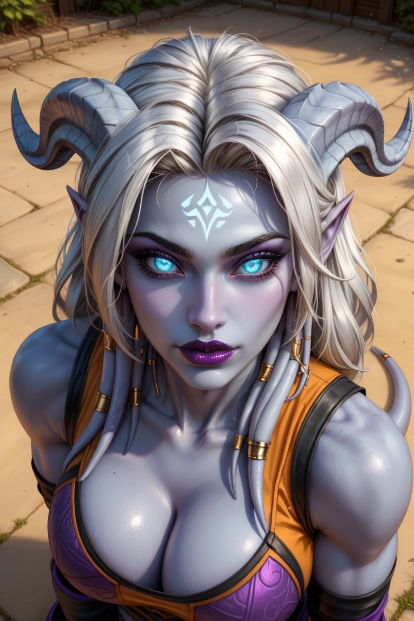 Draenai Tail, Female Draenei, Lean Body AI Porn