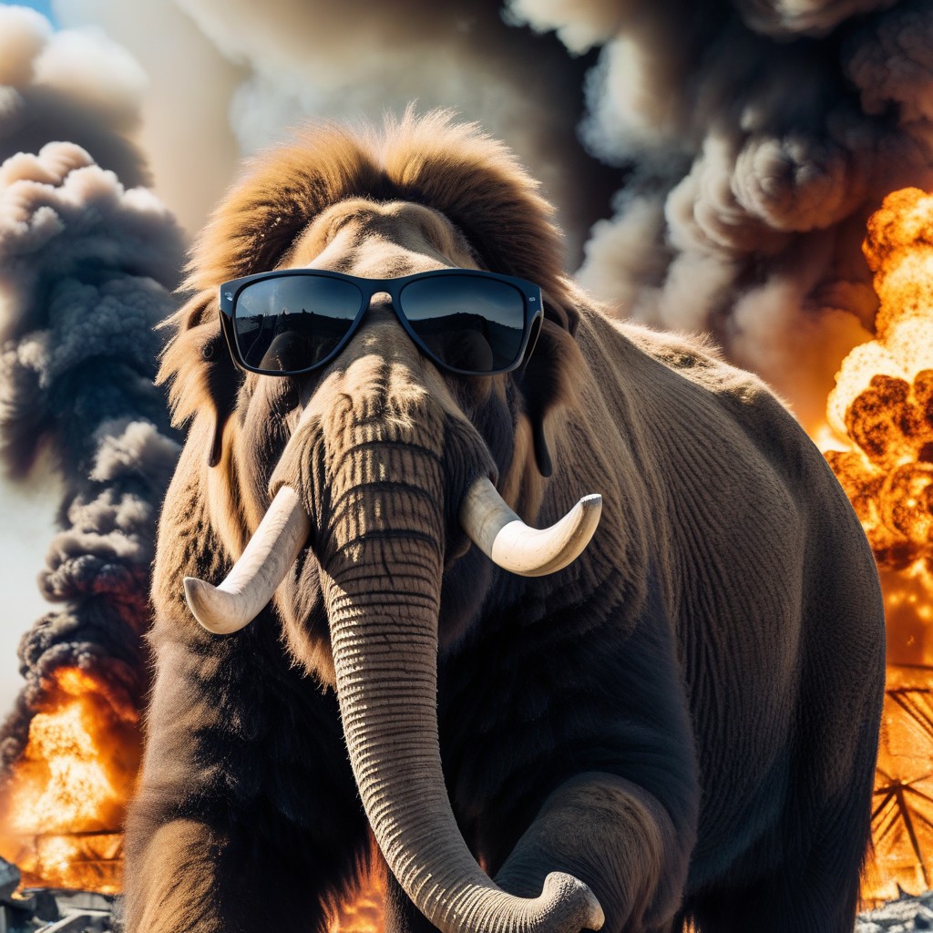 Smoke Coming Out From Cigarette, Wearing Black Sunglasses, Nuclear Explosion AI Porn
