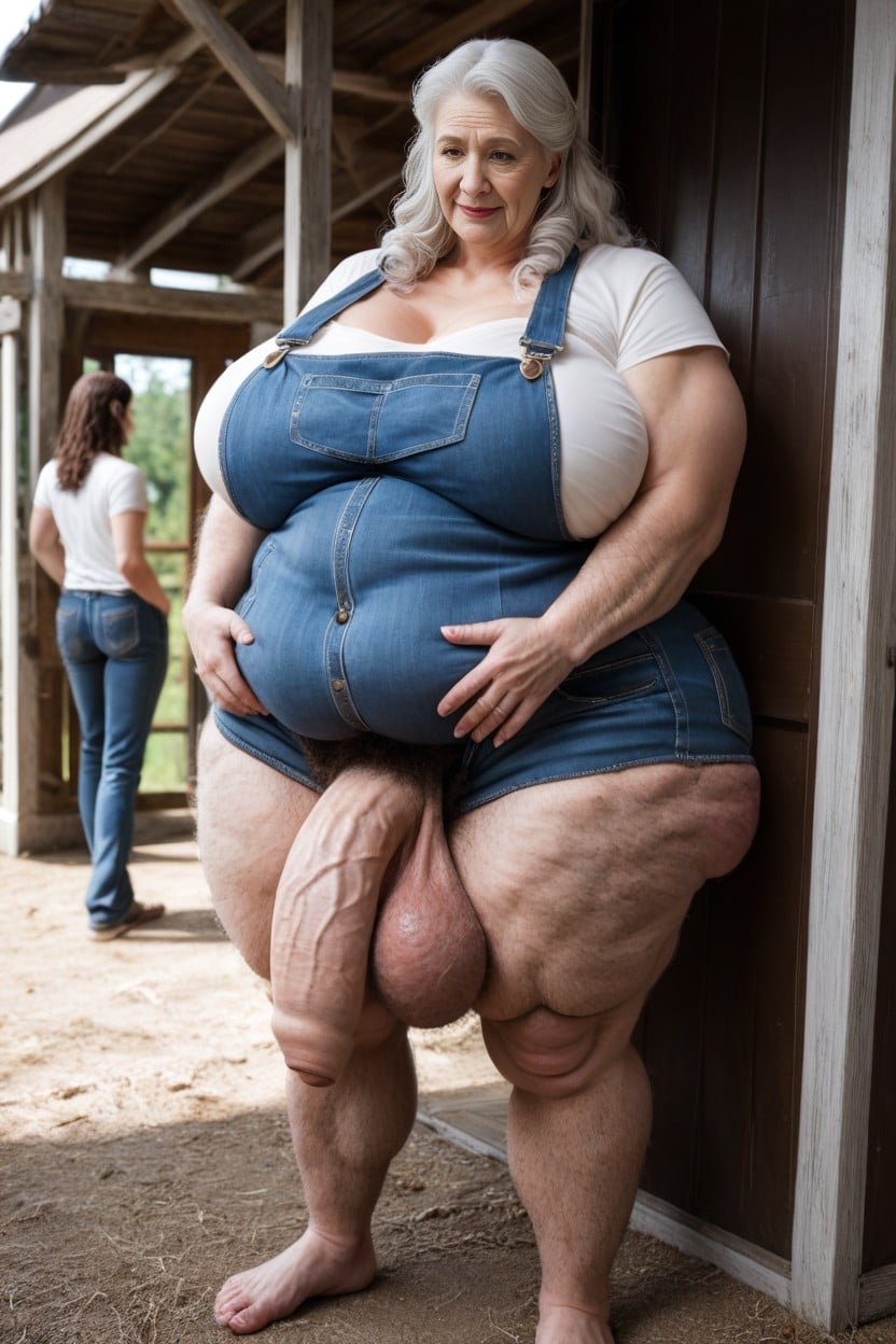 Extremely Wide Hips, Gigantic Saggy Breast, Hyper Saggy Balls AI Porn