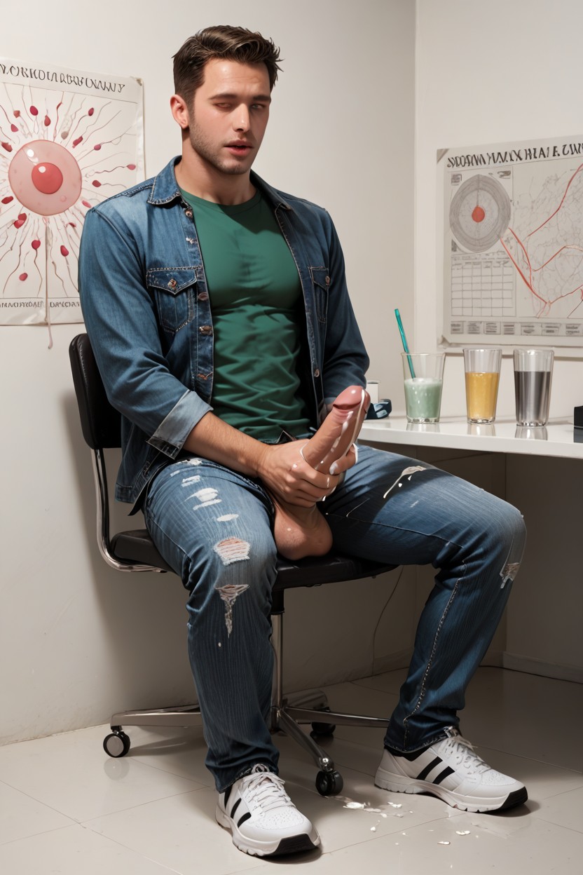 Cumming In Cup, In Clinic Room, 18+ Porno IA Gay