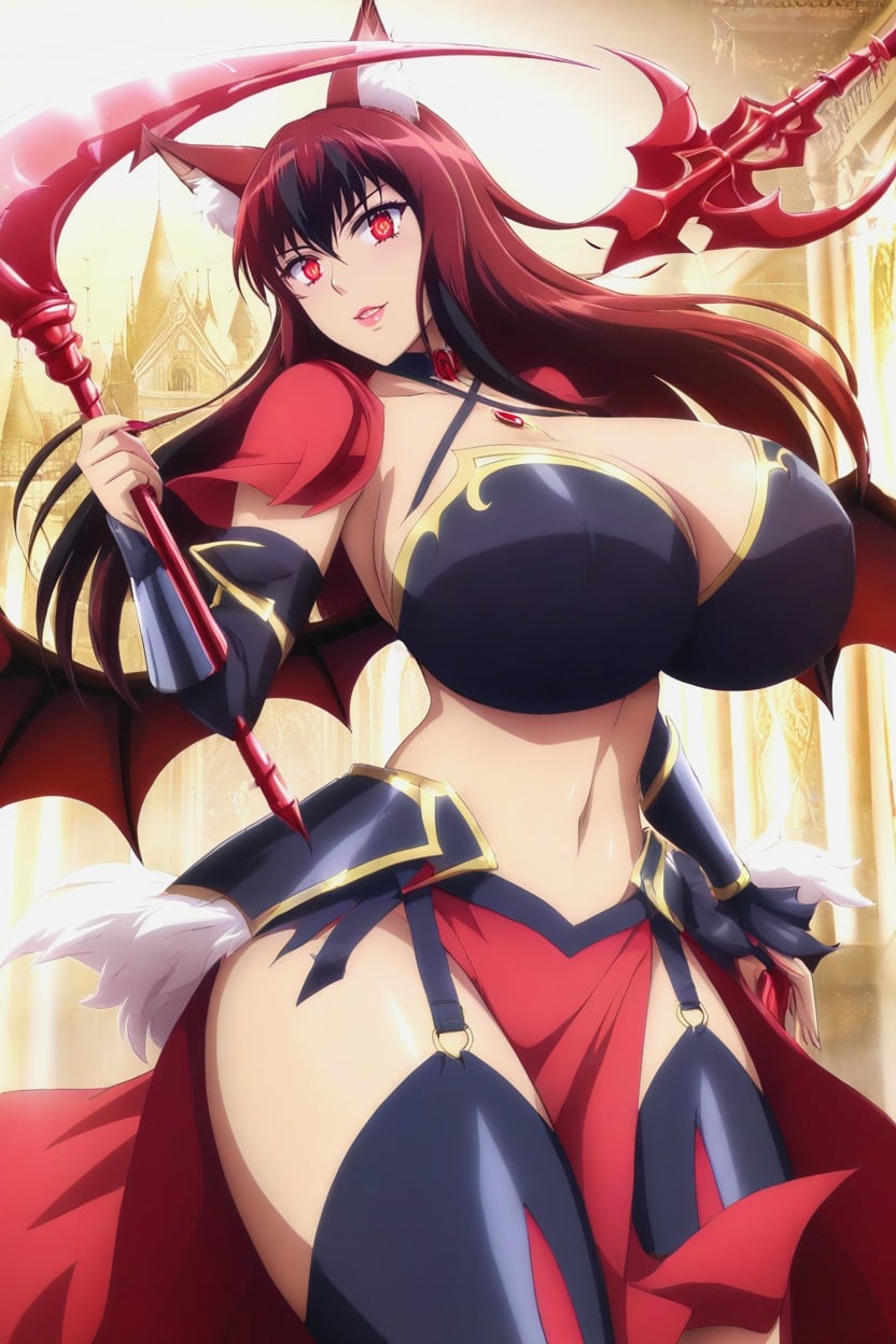 Long Hair, Huge Bat Wings, Armor On Chest Porno latina IA