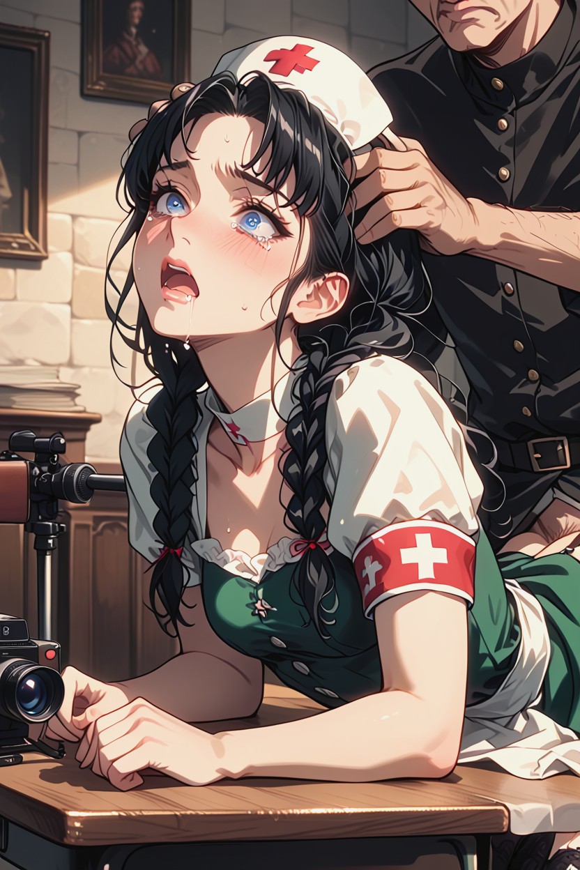 Over A Desk, Moaning, Head On Desk Hentai AI Porn