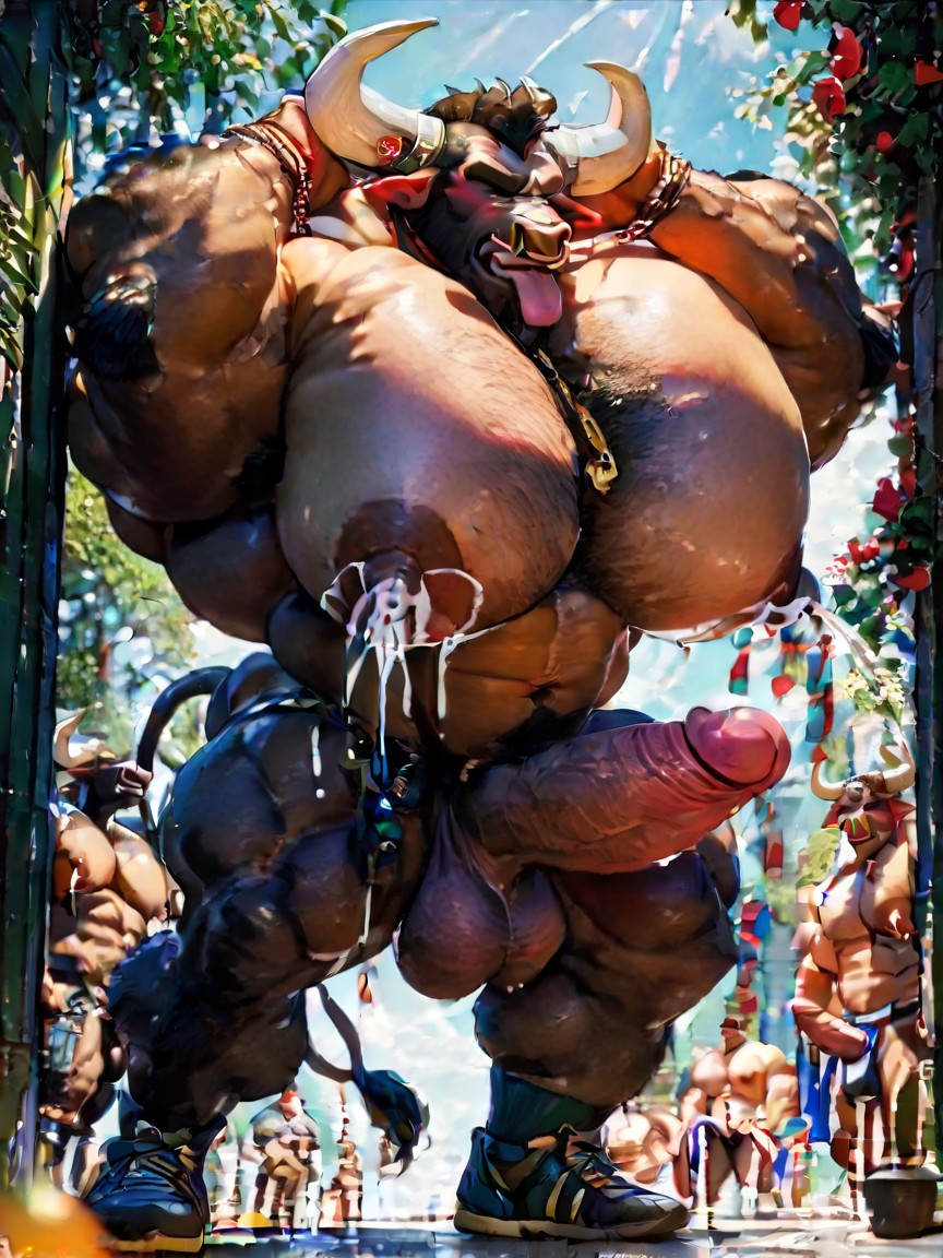 Straddling Pecs, Gigantesco, Bouncy Pecs Porno gay IA