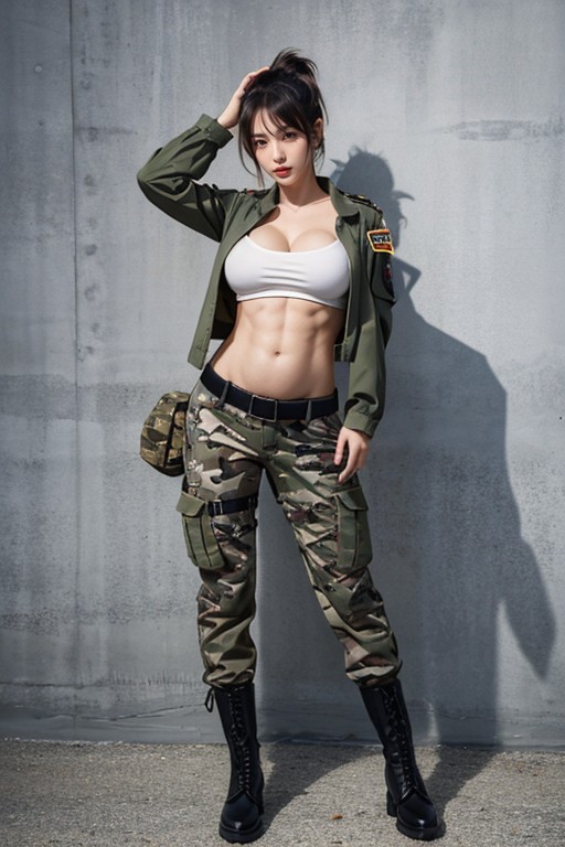 Creampie, The Soldier Saluted The Colonel, Bangs Beside Her Face Porno IA Asiatique