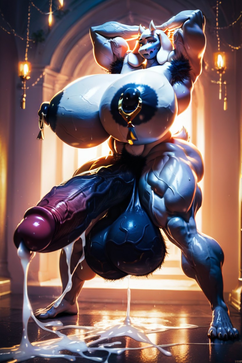 Stand, Breasts Bigger Than Body, Masturbating Furry AI Porn
