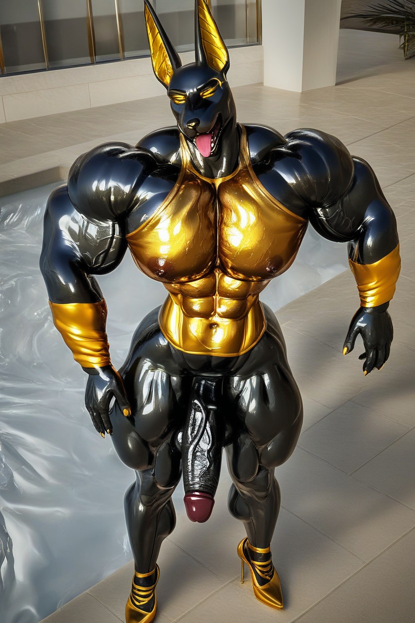 Vascular, Glistening, Muscular Legs Furry AI Porn