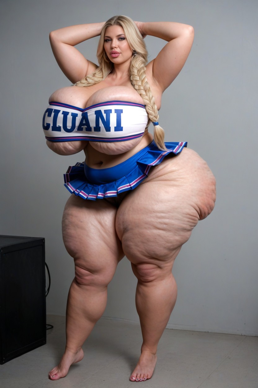Cellulite, Thick Zaftig Physique, Latex Leggings BBW AI Porn