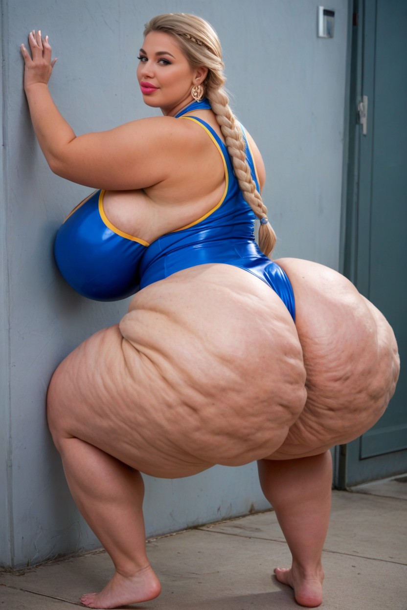 Long Legs, Exaggerated Deep Ass Crack, Cheer Leader Pom BBW AI Porn