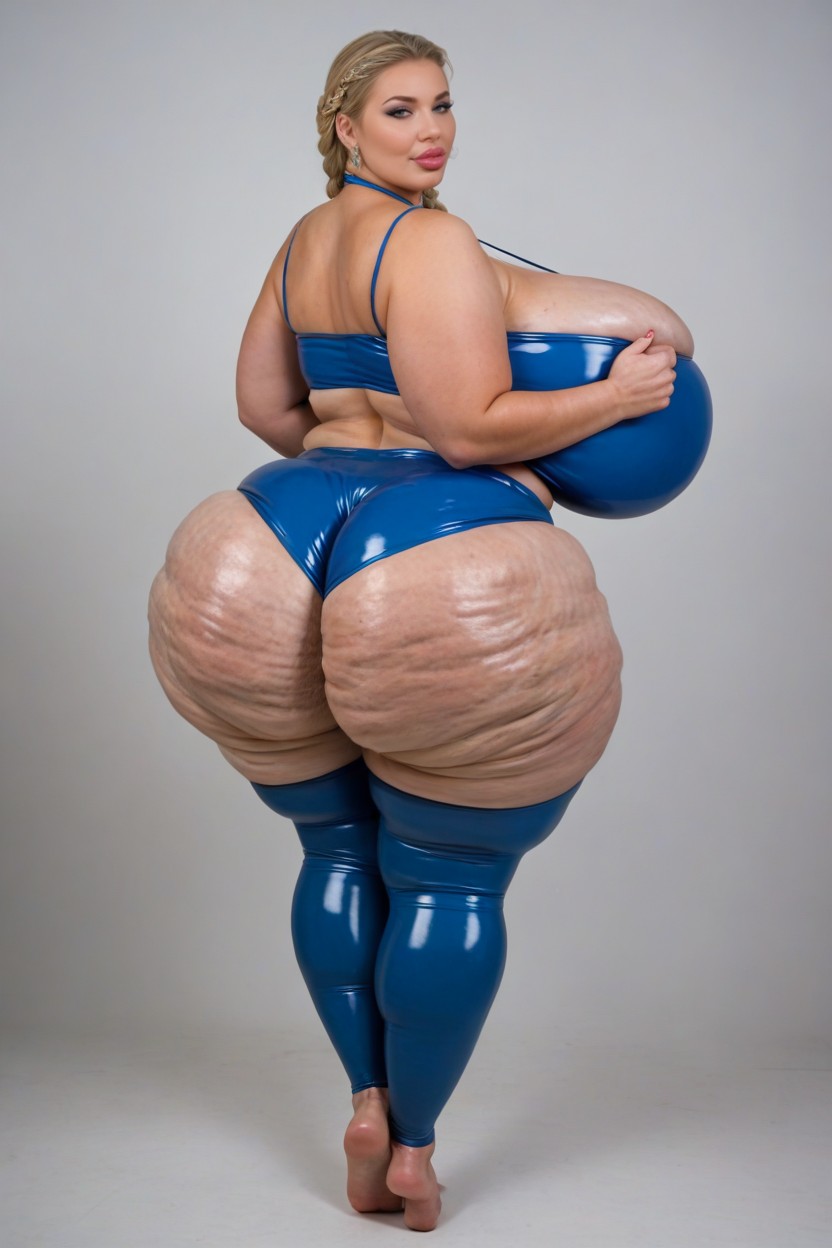 Blonde Woman, Cellulite Ass, Hyper Massive Ass BBW AI Porn