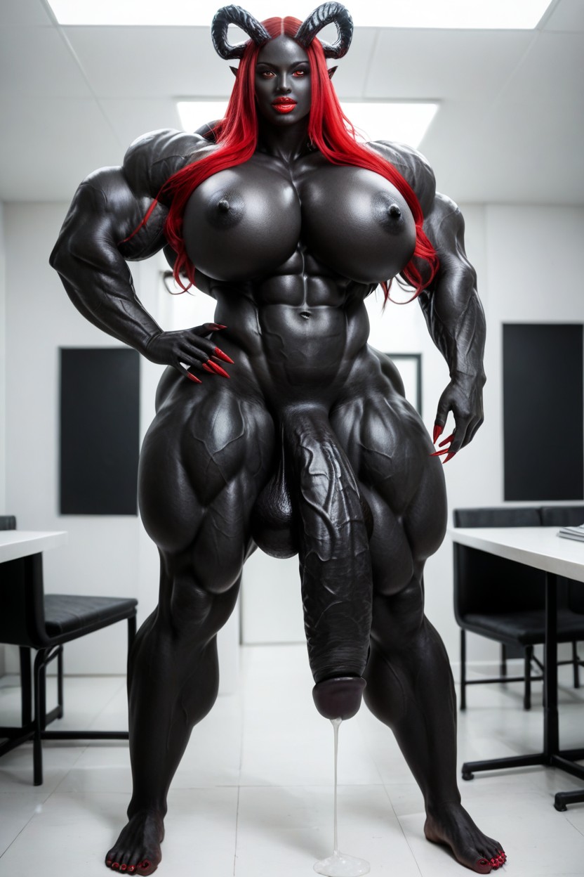 Nude, Gigantic Shoulders, Black Cock Is Too Big Shemale AI Porn