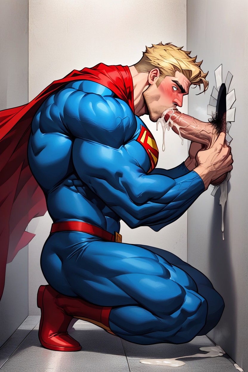 Blowjob (3rd Person), Bust Shot, Gloryholes AI Gay Porn
