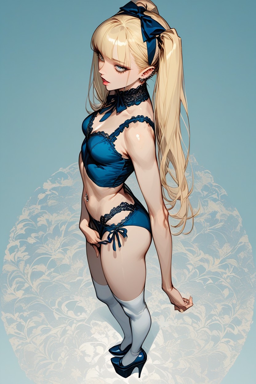 Wide Eyes, Gorgeous, Blonde Hair Hentai AI Porn