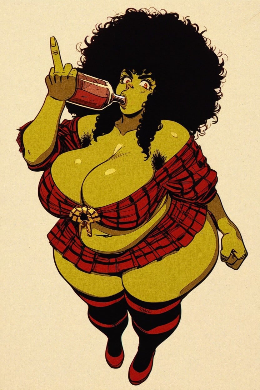 Fat Folds, Kilt, Natural Breast BBW AI Porn