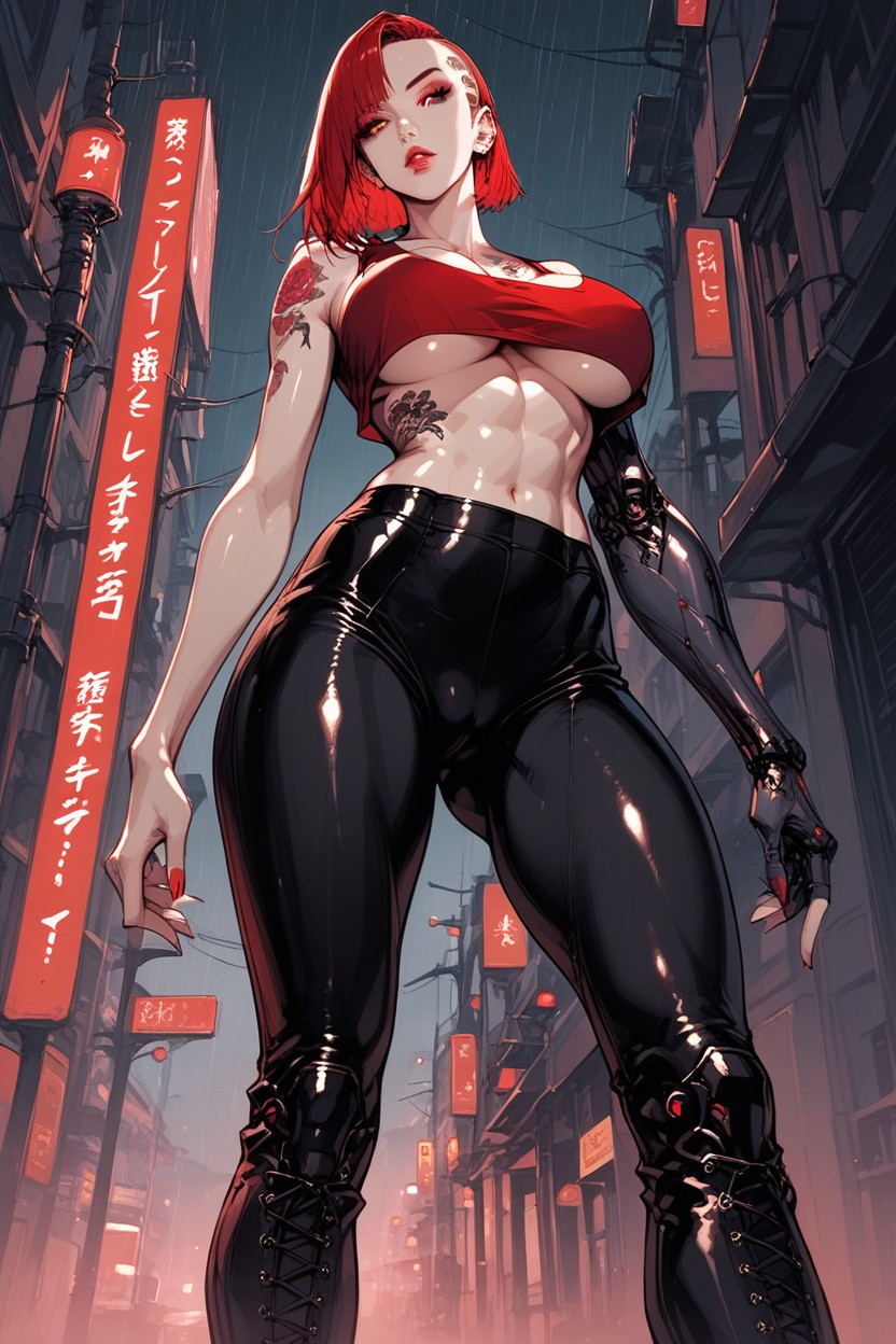 Sci-fi, Cleavage, Tight Leather Pants Hentai AI Porn