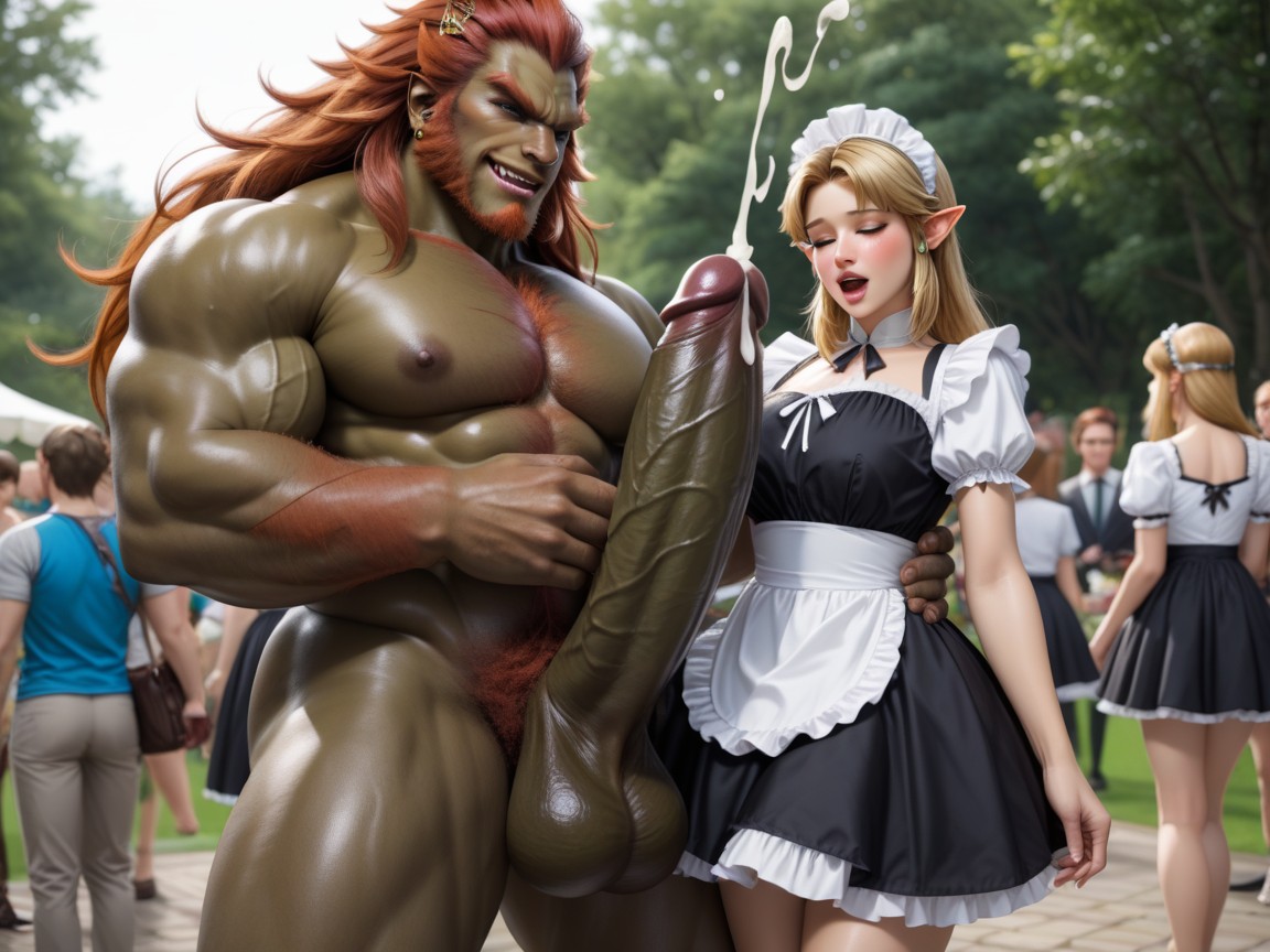 Zelda Has Giant Tits, Pretty Makeup, Front View Hentai AI Porn