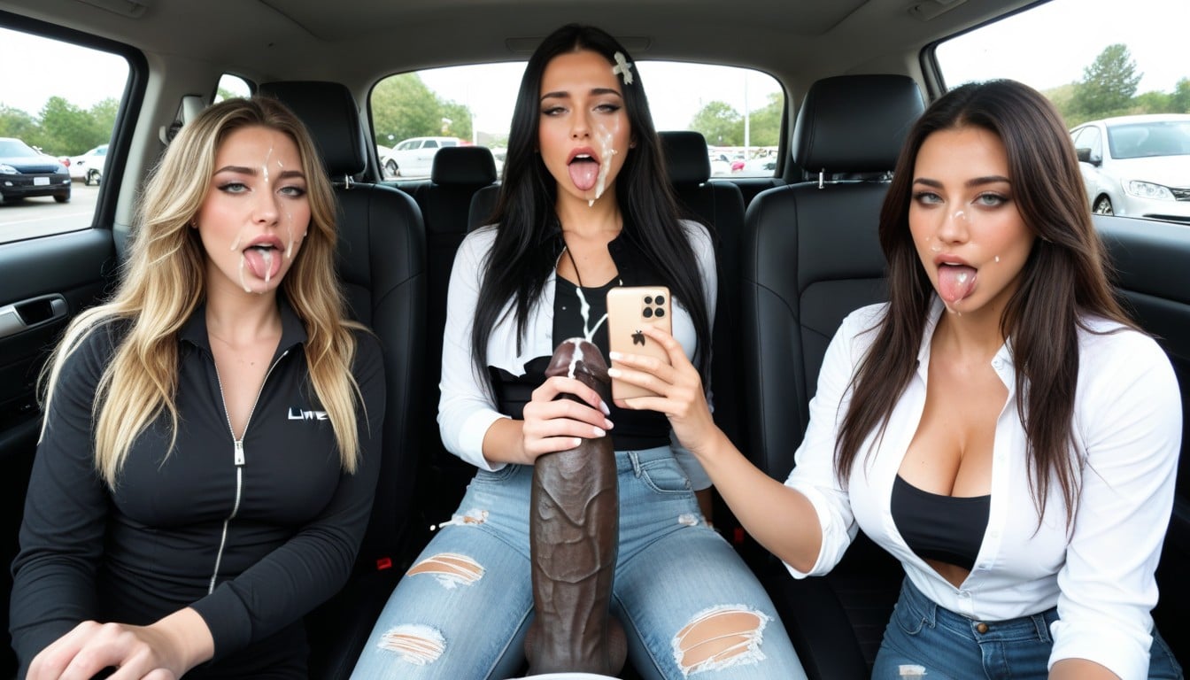 Tongue Out, Active Scene Visible To Viewer On Screen, From Left To Right AI Porn