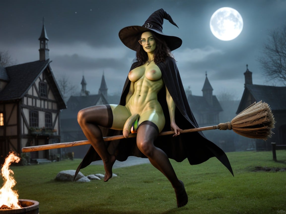 Full Moon, Black Stockings, Cinematic Shemale AI Porn