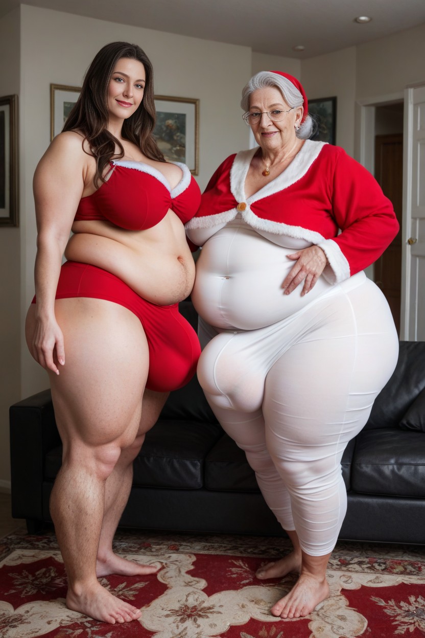 Christmas Decorations In Background, Fully Clothed, 60+ AI Porn