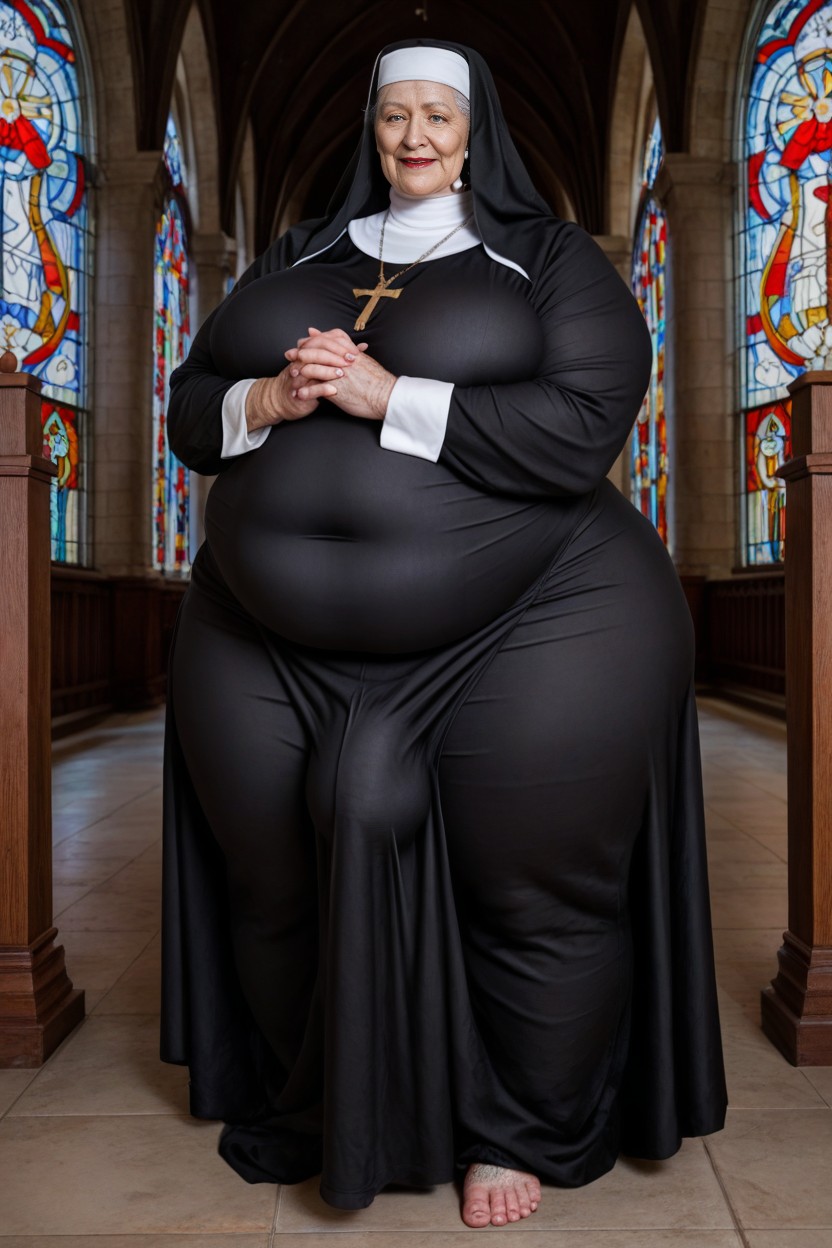 Fully Clothed, Obese, Church AI Porn