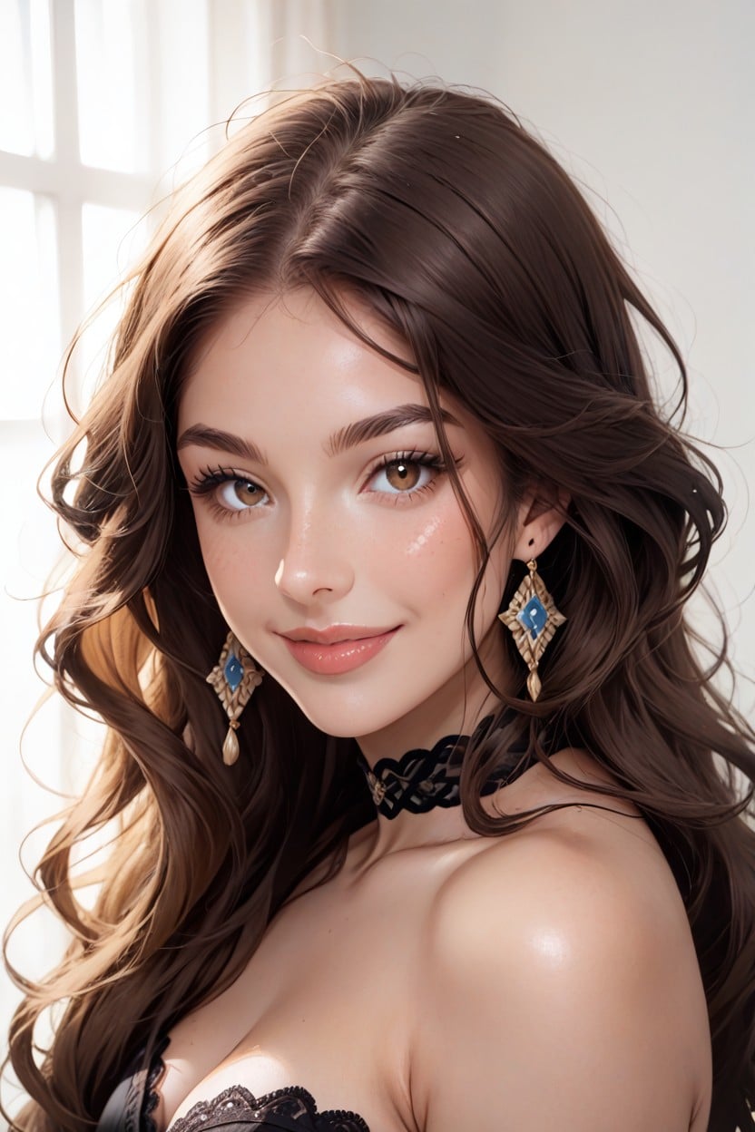 Soft Smile, Gorgeous, Smiling Mouth Open AI Porn
