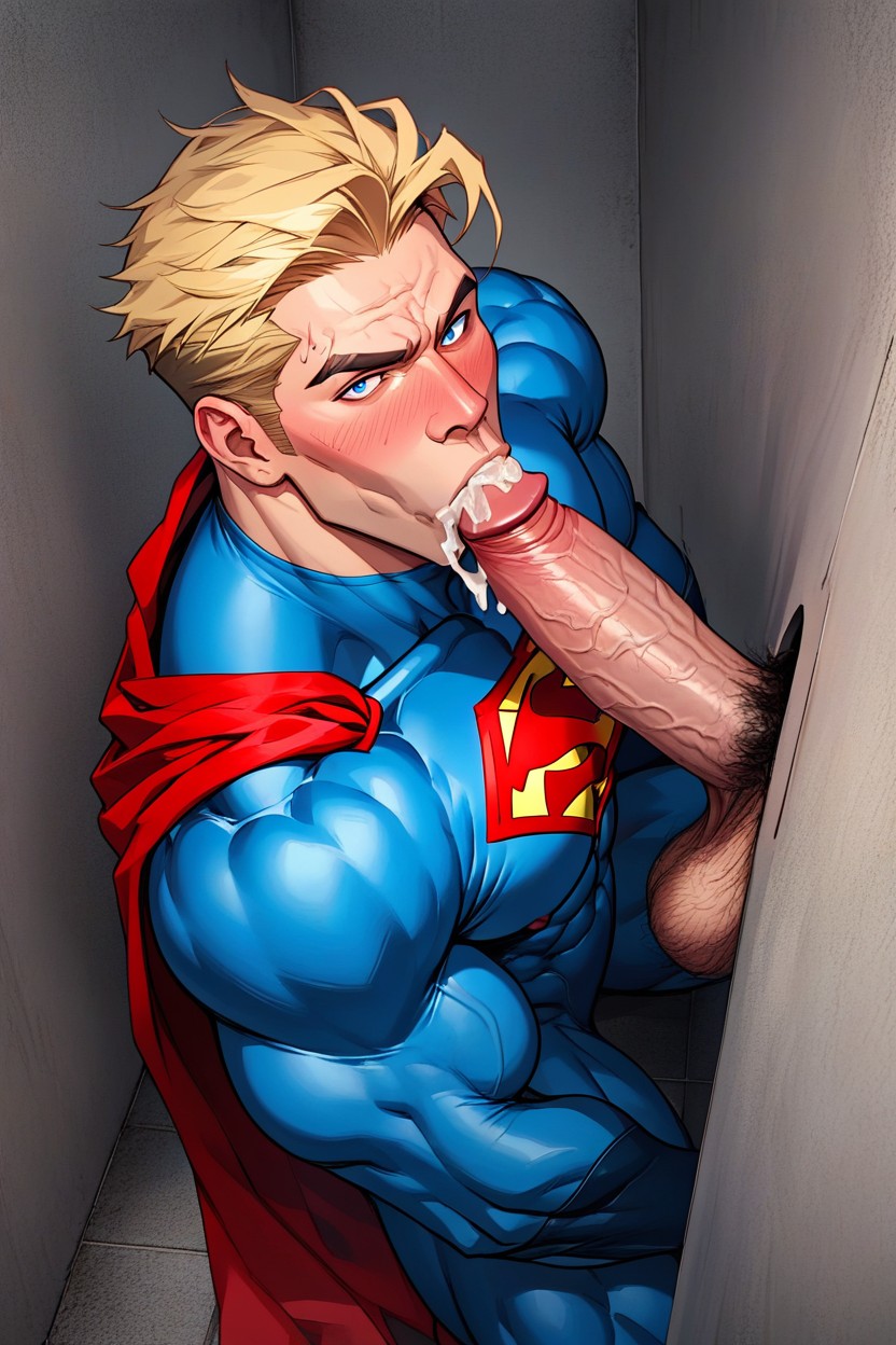Cum Dribbling Down From Nose, Superman In The Gloryhole, Gloryholes Porno IA Gay